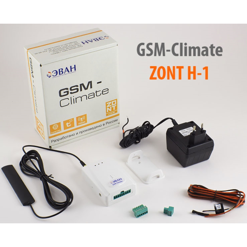 Модуль GSM Climate ZONT H-1 для управления котлом отопления - комплект поставки