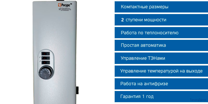 Особенности котлов Ресурс ЭВПМ на 18 кВт